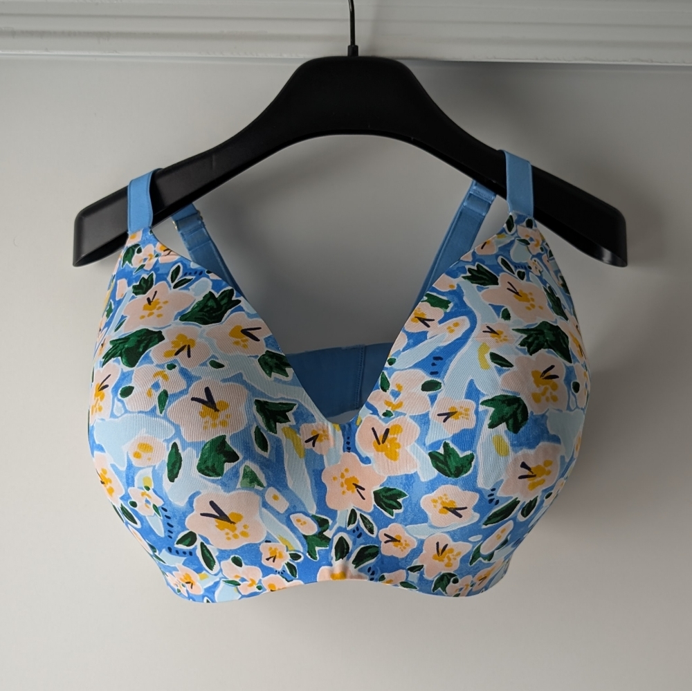 Sz 8++ Bouqet Blue Floral Knix Wingwoman Bra